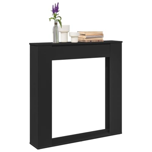 GCHDHAPB Kaminumrandung schwarz 100x20x100cm Holzwerkstoff Haus & Garten Kamin & Holzofen Zubehör von GCHDHAPB