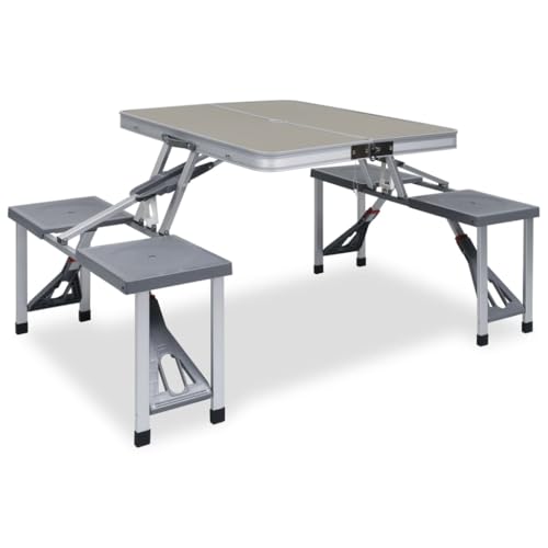 GCHDHAPB Klapptisch Campingtisch mit 4 Sitzen Stahl Aluminium von GCHDHAPB