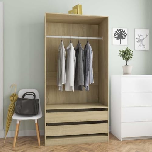 GCHDHAPB Kleiderschrank Sonoma Eiche 100x50x200 cm HolzwerkstoffSchränke & Aufbewahrungsschränke & Kleiderschränke GCHDHAPB Kleiderschrank Sonoma Eiche 100x50x200 cm HolzwerkstoffSchränke & Aufbewahrungsschränke & Kleiderschränke von GCHDHAPB