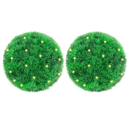 GCHDHAPB Künstliche Buchsbaumkugeln mit LED-Lichtern, 2 Stück, grün, 22 cm, Heim- und Gartendekoration, künstliche Flora GCHDHAPB Künstliche Buchsbaumkugeln mit LED-Lichtern, 2 Stück, grün, 22 cm, Heim- und Gartendekoration, künstliche Flora von GCHDHAPB