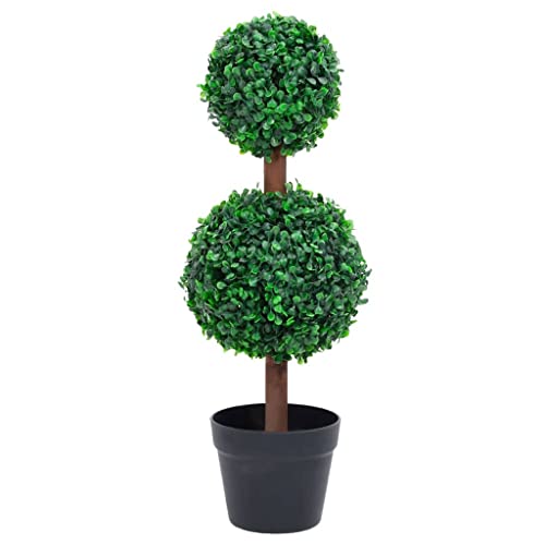 GCHDHAPB Künstliche Buchsbaumpflanze mit Topf, kugelförmig, grün, 60 cm, Heim- und Gartendekoration, künstliche Flora von GCHDHAPB