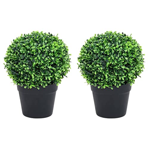GCHDHAPB Künstliche Buchsbaumpflanzen, 2 Stück mit Töpfen, kugelförmig, grün, 37 cm, Heim- und Gartendekoration, künstliche Flora GCHDHAPB Künstliche Buchsbaumpflanzen, 2 Stück mit Töpfen, kugelförmig, grün, 37 cm, Heim- und Gartendekoration, künstliche Flora von GCHDHAPB