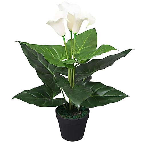 GCHDHAPB Künstliche Calla Lilie Pflanze mit Topf 45 cm Weiß Home & Garden Decor Künstliche Flora GCHDHAPB Künstliche Calla Lilie Pflanze mit Topf 45 cm Weiß Home & Garden Decor Künstliche Flora von GCHDHAPB