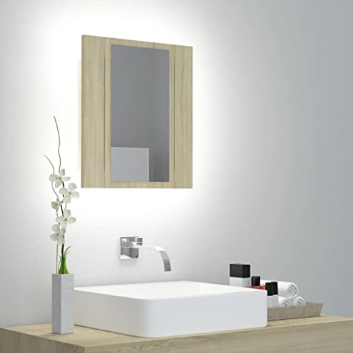 GCHDHAPB LED Badspiegelschrank Sonoma Eiche 40x12x45cm Acryl GCHDHAPB LED Badspiegelschrank Sonoma Eiche 40x12x45cm Acryl von GCHDHAPB
