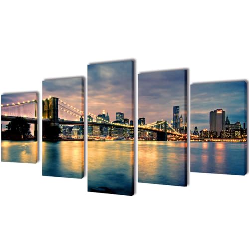 GCHDHAPB Leinwandbild Set Brooklyn Bridge Flussblick 200x100cm GCHDHAPB Leinwandbild Set Brooklyn Bridge Flussblick 200x100cm von GCHDHAPB