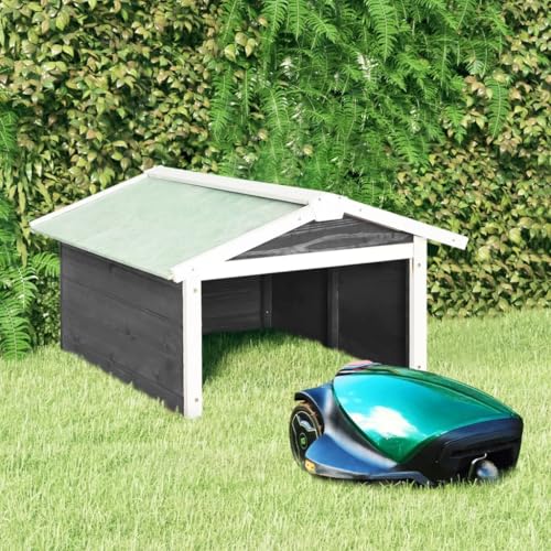 GCHDHAPB Mähroboter Garage 72x87x50 cm grau und weiß Firwood von GCHDHAPB
