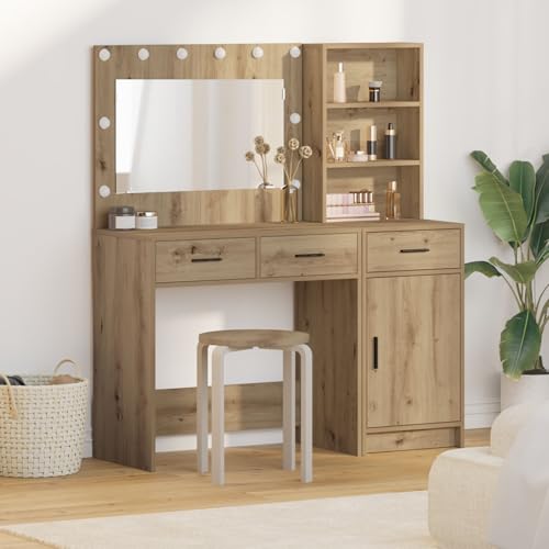 GCHDHAPB Möbel, Sets, 2-teiliges Schminktisch-Set mit LED, künstliches Eichenholz GCHDHAPB Möbel, Sets, 2-teiliges Schminktisch-Set mit LED, künstliches Eichenholz von GCHDHAPB