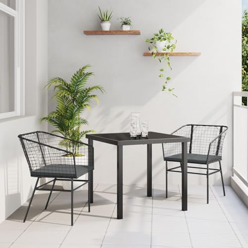 GCHDHAPB Möbel, Sets, 2er-Set, schwarz und dunkelgrau, PE-Rattan, pulverbeschichteter Stahl GCHDHAPB Möbel, Sets, 2er-Set, schwarz und dunkelgrau, PE-Rattan, pulverbeschichteter Stahl von GCHDHAPB