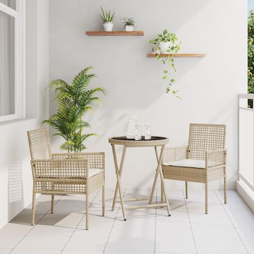 GCHDHAPB Möbel, Sets, 3-teiliges Garten-Bistro-Set mit Kissen, Beige, Polyrattan GCHDHAPB Möbel, Sets, 3-teiliges Garten-Bistro-Set mit Kissen, Beige, Polyrattan von GCHDHAPB