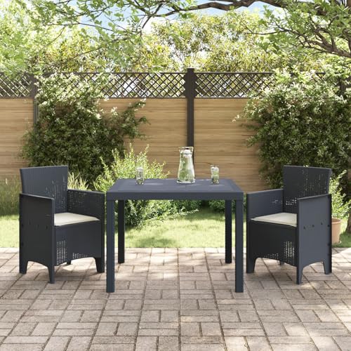 GCHDHAPB Möbel, Sets, 3-teiliges Garten-Ess-Set mit Kissen, anthrazit, Polyrattan GCHDHAPB Möbel, Sets, 3-teiliges Garten-Ess-Set mit Kissen, anthrazit, Polyrattan von GCHDHAPB