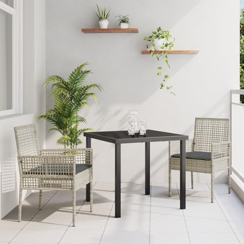 GCHDHAPB Möbel, Sets, 3-teiliges Garten-Esszimmer-Set mit Kissen, hellgrau, Polyrattan GCHDHAPB Möbel, Sets, 3-teiliges Garten-Esszimmer-Set mit Kissen, hellgrau, Polyrattan von GCHDHAPB