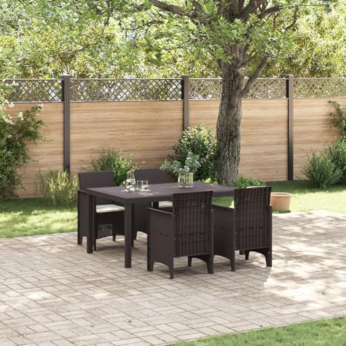 GCHDHAPB Möbel, Sets, 5-teiliges Garten-Esszimmer-Set mit Kissen, braunes Polyrattan GCHDHAPB Möbel, Sets, 5-teiliges Garten-Esszimmer-Set mit Kissen, braunes Polyrattan von GCHDHAPB