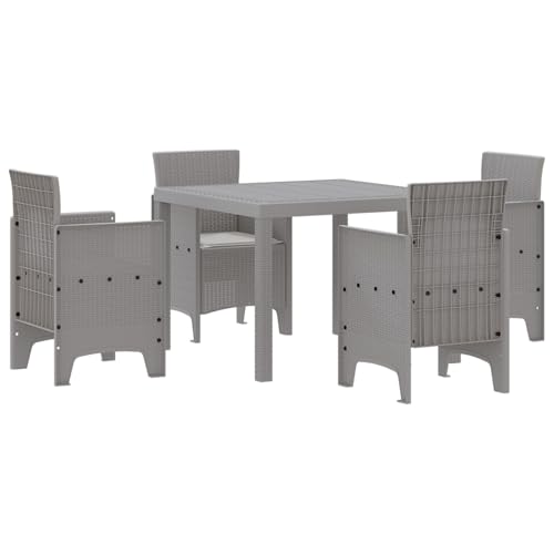 GCHDHAPB Möbel, Sets, 5-teiliges Garten-Esszimmer-Set mit Kissen, hellgrau, Polyrattan GCHDHAPB Möbel, Sets, 5-teiliges Garten-Esszimmer-Set mit Kissen, hellgrau, Polyrattan von GCHDHAPB