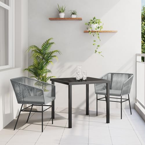 GCHDHAPB Möbel, Sets, Set mit 2 grauen PE-Rattan-Stuhlen, mittelgroß, langlebig, Outdoor-Stuhl von GCHDHAPB