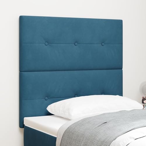 GCHDHAPB Möbel,Sets,LED-Kopfteil dunkelblau 90 cm Samt von GCHDHAPB
