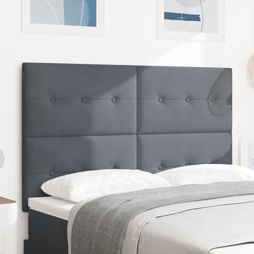 GCHDHAPB Möbel,Sets,LED-Kopfteil dunkelgrau 72 cm Samt von GCHDHAPB
