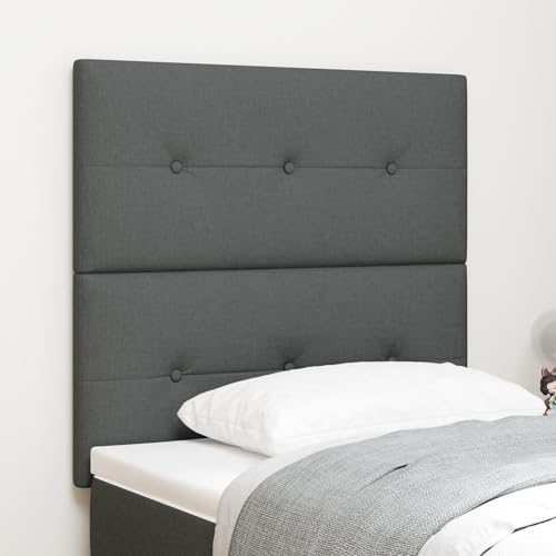GCHDHAPB Möbel,Sets,LED-Kopfteil dunkelgrau 90 cm Stoff von GCHDHAPB
