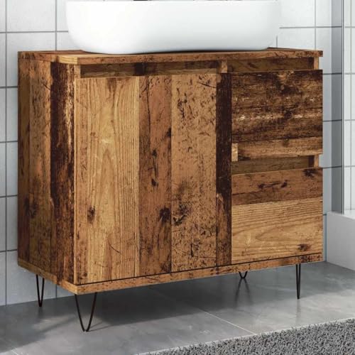 GCHDHAPB Möbelsets, Badmöbel-Sets, Waschbeckenunterschrank, Altholz, 65 x 33 x 60 cm, Holzwerkstoff von GCHDHAPB