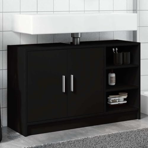 GCHDHAPB Möbelsets, Badmöbel-Sets, Waschbeckenunterschrank, schwarz, 90 x 29 x 55 cm, Holzwerkstoff von GCHDHAPB