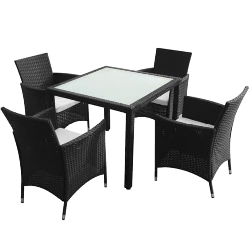 GCHDHAPB Outdoor-Möbel-Set für den Außenbereich, 5-teilig, mit Kissen, Polyrattan, Schwarz GCHDHAPB Outdoor-Möbel-Set für den Außenbereich, 5-teilig, mit Kissen, Polyrattan, Schwarz von GCHDHAPB