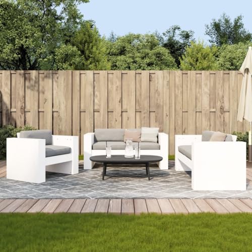 GCHDHAPB Outdoor Möbel Sets - 2-teiliges Garten-Lounge-Set Weiß Massivholz Kiefer von GCHDHAPB