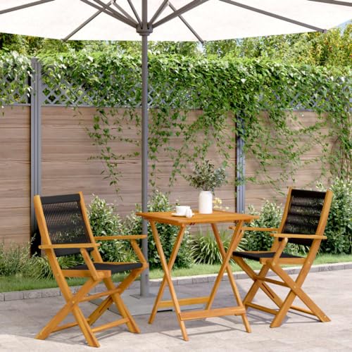 GCHDHAPB Outdoor-Möbel-Sets - 3-teiliges Bistro-Set aus schwarzem Polypropylen und Massivholz GCHDHAPB Outdoor-Möbel-Sets - 3-teiliges Bistro-Set aus schwarzem Polypropylen und Massivholz von GCHDHAPB