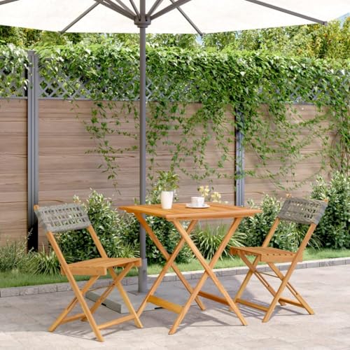 GCHDHAPB Outdoor-Möbel-Sets - 3-teiliges Bistro-Set grau Polyrattan und Massivholz GCHDHAPB Outdoor-Möbel-Sets - 3-teiliges Bistro-Set grau Polyrattan und Massivholz von GCHDHAPB