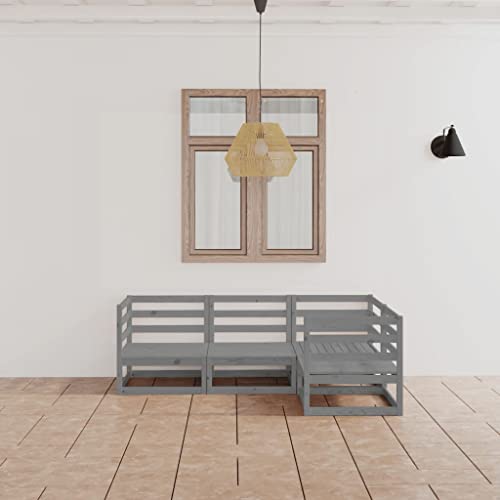 GCHDHAPB Outdoor Möbel Sets - 4-teiliges Garten-Lounge-Set Grau Massivholz Kiefer GCHDHAPB Outdoor Möbel Sets - 4-teiliges Garten-Lounge-Set Grau Massivholz Kiefer von GCHDHAPB