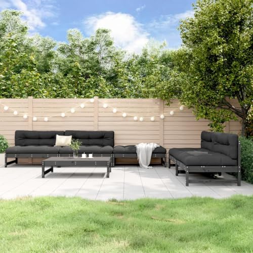 GCHDHAPB Outdoor Möbel Sets - 6-teiliges Garten-Lounge-Set Grau Massivholz Kiefer GCHDHAPB Outdoor Möbel Sets - 6-teiliges Garten-Lounge-Set Grau Massivholz Kiefer von GCHDHAPB