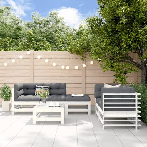 GCHDHAPB Outdoor Möbel Sets - 6-teiliges Garten-Lounge-Set Weiß Massivholz Kiefer GCHDHAPB Outdoor Möbel Sets - 6-teiliges Garten-Lounge-Set Weiß Massivholz Kiefer von GCHDHAPB