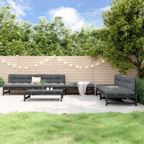 GCHDHAPB Outdoor Möbel Sets - 6-teiliges Garten-Lounge-Set schwarz Massivholz Kiefer GCHDHAPB Outdoor Möbel Sets - 6-teiliges Garten-Lounge-Set schwarz Massivholz Kiefer von GCHDHAPB
