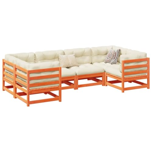 GCHDHAPB Outdoor Möbel Sets - 6-teiliges Gartensofa-Set Wachs Braun Massivholz Kiefer GCHDHAPB Outdoor Möbel Sets - 6-teiliges Gartensofa-Set Wachs Braun Massivholz Kiefer von GCHDHAPB