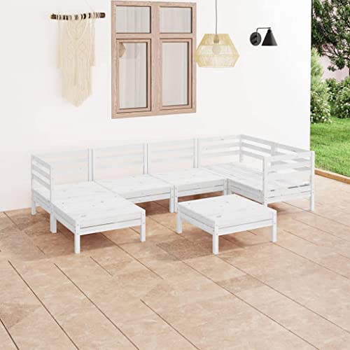 GCHDHAPB Outdoor Möbel Sets - 7-teiliges Garten-Lounge-Set Massivholz Kiefer Weiß GCHDHAPB Outdoor Möbel Sets - 7-teiliges Garten-Lounge-Set Massivholz Kiefer Weiß von GCHDHAPB