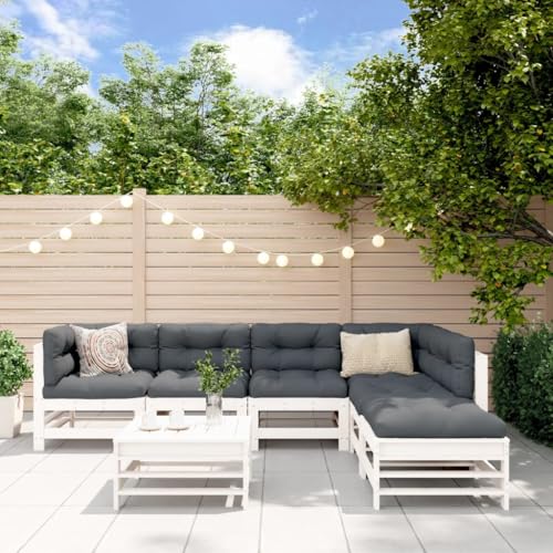GCHDHAPB Outdoor Möbel Sets - 7-teiliges Garten-Lounge-Set Weiß Massivholz Kiefer GCHDHAPB Outdoor Möbel Sets - 7-teiliges Garten-Lounge-Set Weiß Massivholz Kiefer von GCHDHAPB