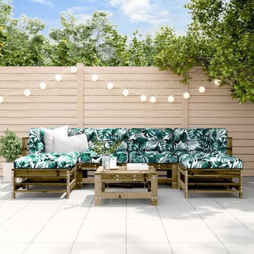 GCHDHAPB Outdoor Möbel Sets - 7-teiliges Garten-Lounge-Set imprägniertes Holz Kiefer von GCHDHAPB