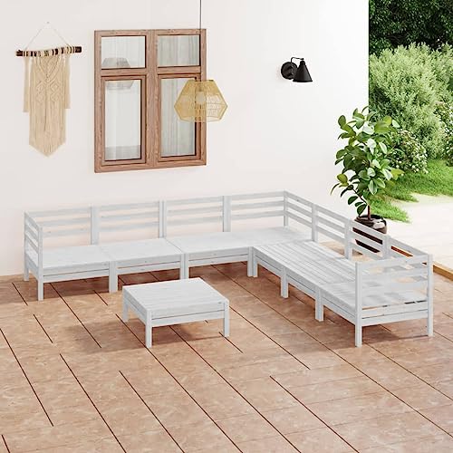 GCHDHAPB Outdoor Möbel Sets - 8-teiliges Garten-Lounge-Set Massivholz Kiefer Weiß GCHDHAPB Outdoor Möbel Sets - 8-teiliges Garten-Lounge-Set Massivholz Kiefer Weiß von GCHDHAPB