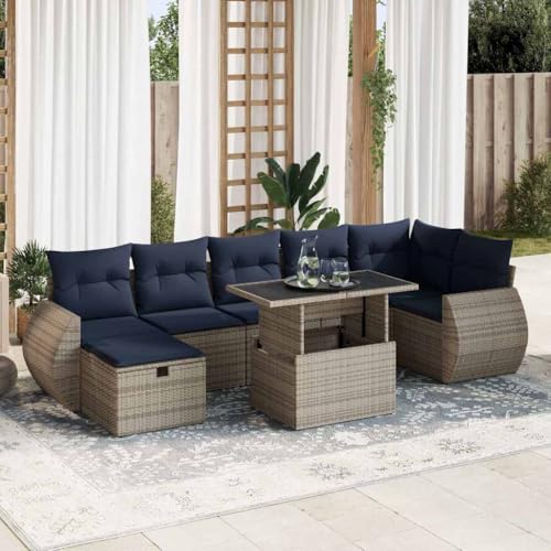 GCHDHAPB Outdoor Möbel Sets - 8-teiliges Gartensofa-Set mit Kissen braun Poly Rattan Akazie GCHDHAPB Outdoor Möbel Sets - 8-teiliges Gartensofa-Set mit Kissen braun Poly Rattan Akazie von GCHDHAPB