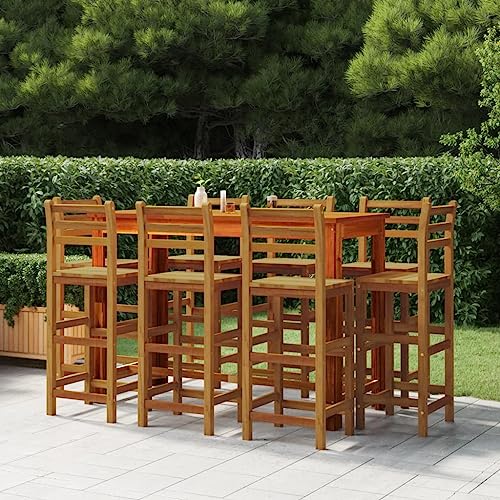 GCHDHAPB Outdoor Möbel Sets - 9-teiliges Gartenbar-Set Massivholz Akazie von GCHDHAPB
