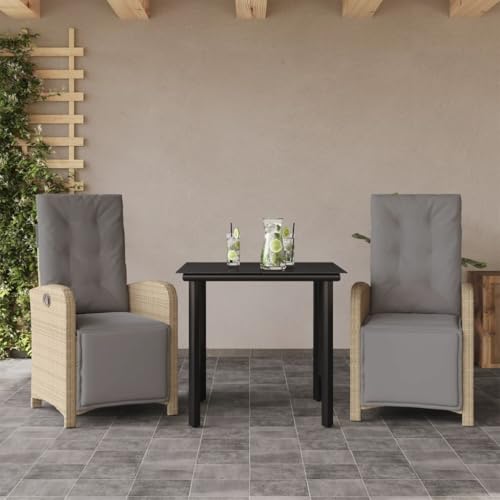 GCHDHAPB Outdoor-Möbelsets - 3-teiliges Bistro-Set mit Kissen beige Poly Rattan GCHDHAPB Outdoor-Möbelsets - 3-teiliges Bistro-Set mit Kissen beige Poly Rattan von GCHDHAPB