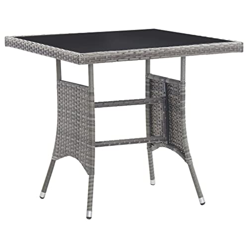 GCHDHAPB Outdoor Outdoor Tisch Gartentisch Grau 80x80x74cm Polyrattan von GCHDHAPB