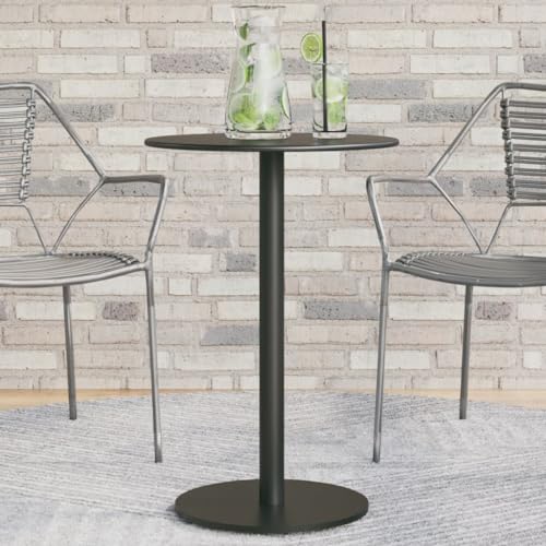GCHDHAPB Outdoor Outdoor Tisch Gartentisch rund schwarz Ø50x72cm Stahl von GCHDHAPB