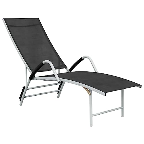GCHDHAPB Outdoor-Sitz, Sonnenliege, Textilene und Aluminium, Schwarz GCHDHAPB Outdoor-Sitz, Sonnenliege, Textilene und Aluminium, Schwarz von GCHDHAPB