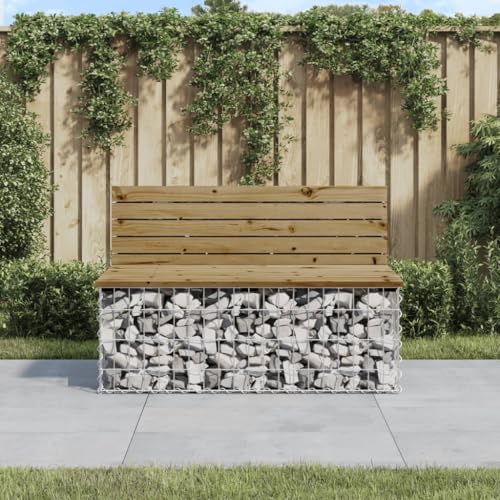GCHDHAPB Outdoor-Sitzgelegenheit, Gartenbank, Gabionen-Design, 103 x 70 x 65 cm, imprägniertes Holz, Kiefer von GCHDHAPB