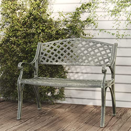 GCHDHAPB Outdoor-Sitzgelegenheit, Outdoor-Bänke, Gartenbank, 102 cm, Aluminiumguss, Grün von GCHDHAPB