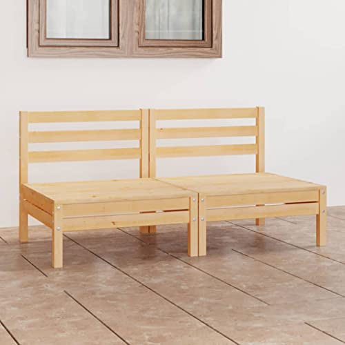 GCHDHAPB Outdoor-Sitzgelegenheit, Outdoor-Sofas, Garten-Sofa, 2-Sitzer-Sofa, massives Kiefernholz von GCHDHAPB