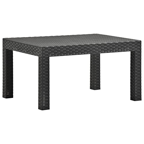 GCHDHAPB Outdoor Tisch Gartentisch Anthrazit 58x58x41cm PP Rattan von GCHDHAPB
