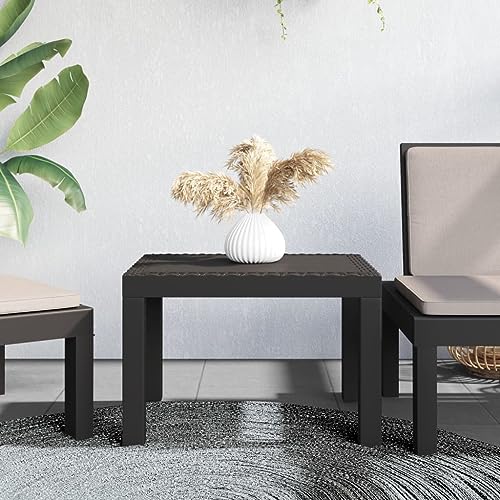 GCHDHAPB Outdoor Tisch Gartentisch Anthrazit 59x47x40cm PP von GCHDHAPB