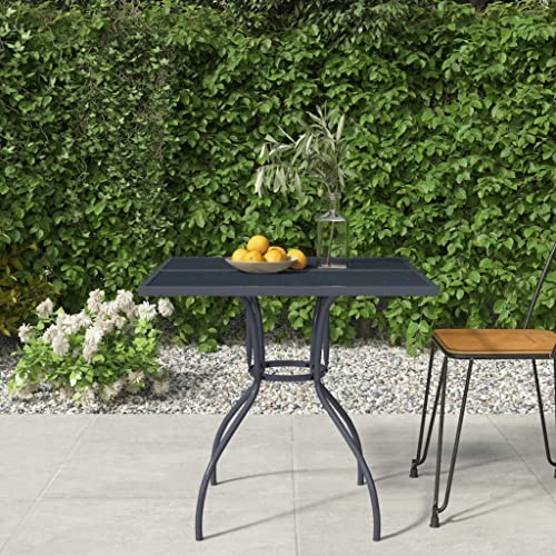 GCHDHAPB Outdoor Tisch Gartentisch Anthrazit 80x80x72,5cm Stahlgitter von GCHDHAPB