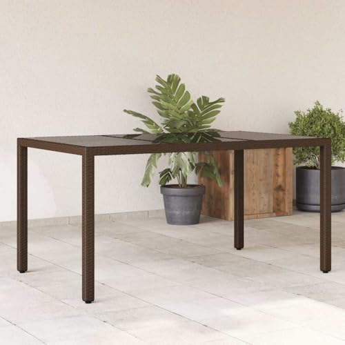 GCHDHAPB Outdoor Tisch Gartentisch mit Glasplatte braun 150x90x75cm Polyrattan GCHDHAPB Outdoor Tisch Gartentisch mit Glasplatte braun 150x90x75cm Polyrattan von GCHDHAPB