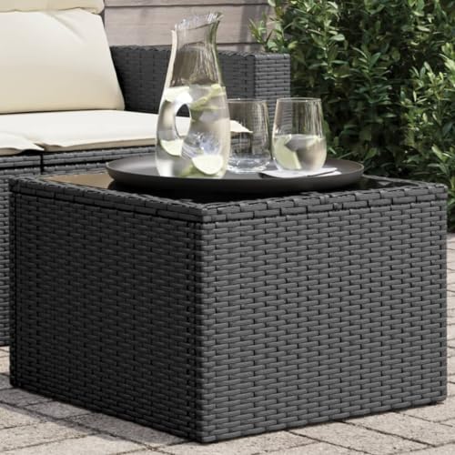 GCHDHAPB Outdoor Tisch Gartentisch mit Glasplatte schwarz 55x55x37cm Polyrattan GCHDHAPB Outdoor Tisch Gartentisch mit Glasplatte schwarz 55x55x37cm Polyrattan von GCHDHAPB